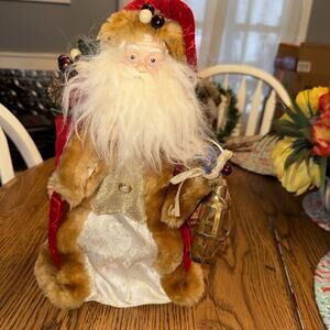 vintage-style Christmas Santa Claus figure Tree Topper 12.5” Tall